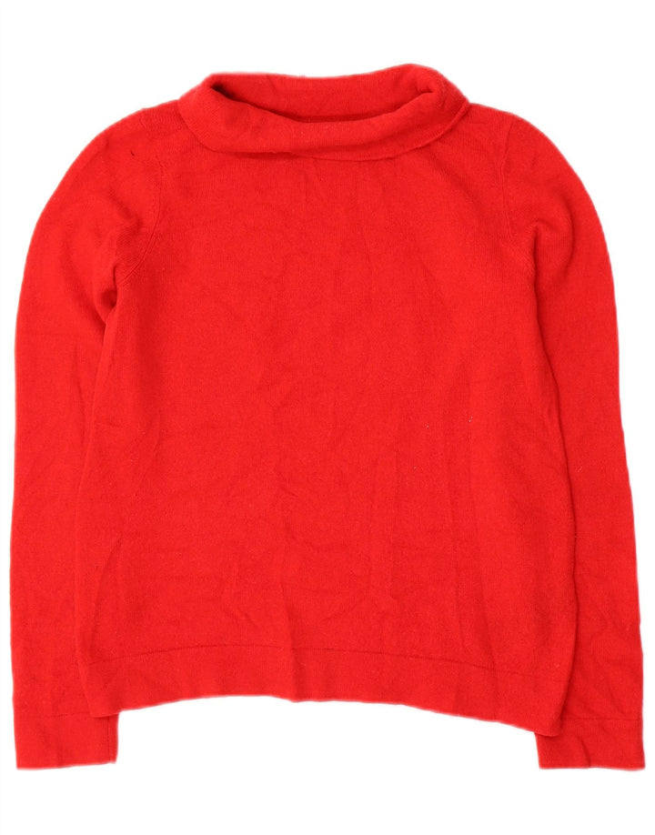 Hobbs Γυναικείο πουλόβερ με ρολό λαιμόκοψη UK 10 Small Red Wool