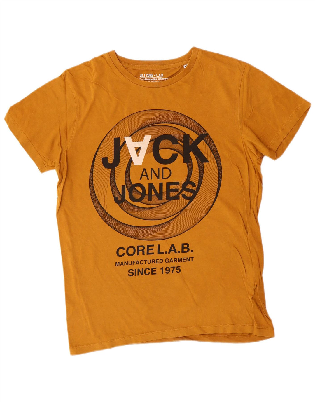 Ανδρικό γραφικό μπλουζάκι JACK & JONES Μπλουζάκι με μεσαίο κίτρινο βαμβάκι
