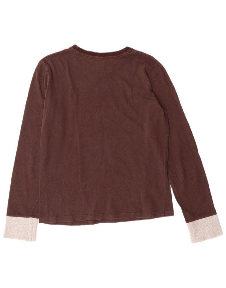 CONVERSE Γραφικό τοπ μακρυμάνικο για κορίτσια 13-14 ετών Μεγάλο καφέ βαμβακερό