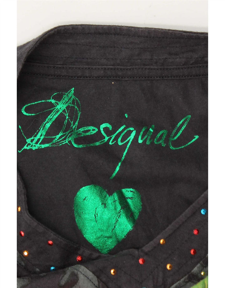 Desigual Γυναικείο τοπ μακρυμάνικο 14 μεσαίο μαύρο φλοράλ