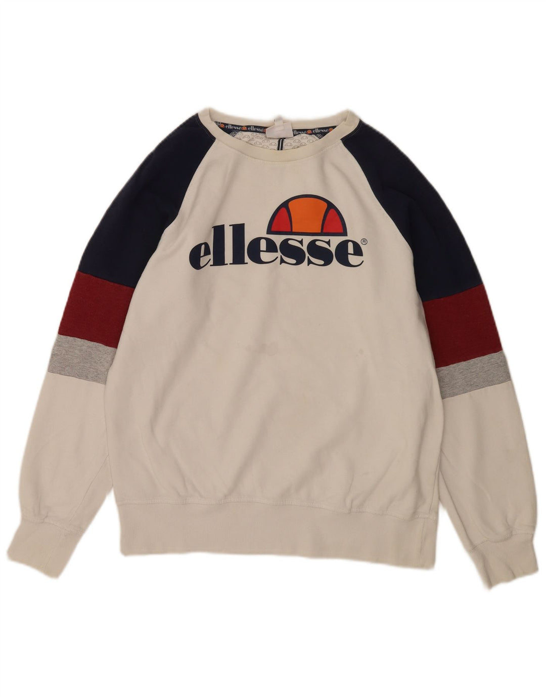 Ανδρικό γραφικό φούτερ Ellesse Jumper Small White Colourblock Βαμβακερό