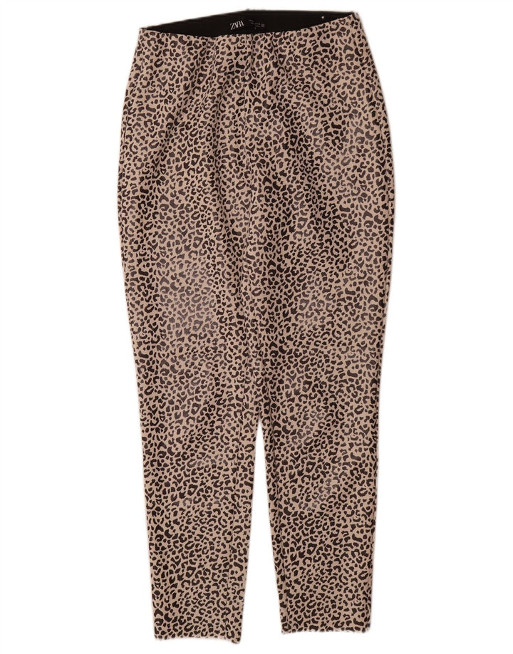 Zara Γυναικείο κολάν UK 12 Medium Beige Animal Print Polyester
