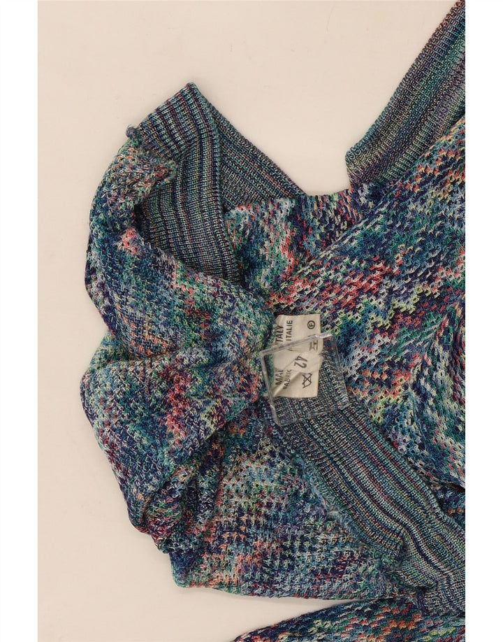 Vintage γυναικείο τοπ μακρυμάνικο IT 42 μεσαία πολύχρωμη βισκόζη Chevron