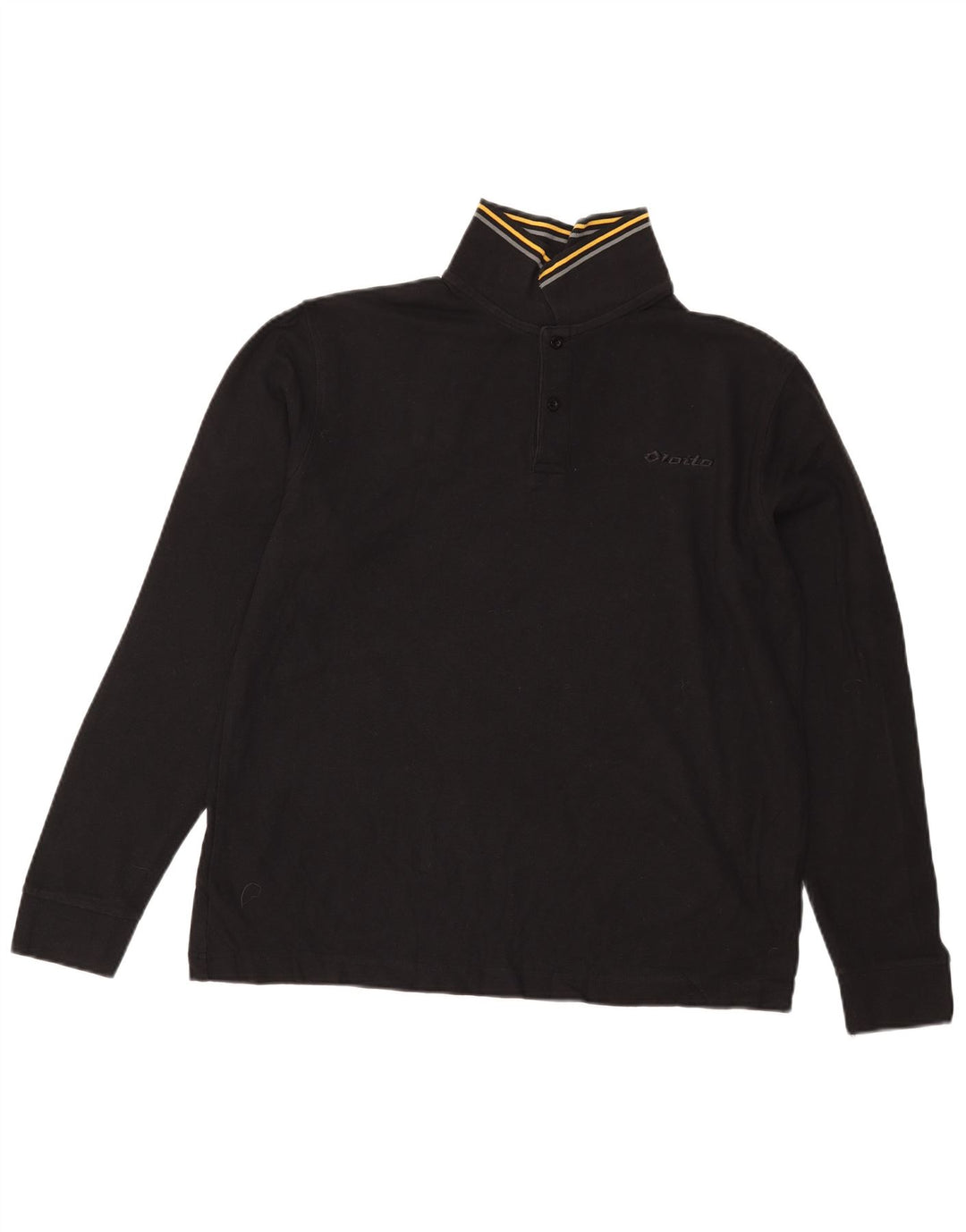 Lotto Ανδρικό μακρυμάνικο πουκάμισο πόλο μαύρο μεγάλο