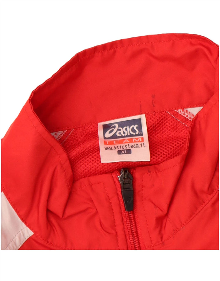 ASICS Ανδρικό μπουφάν βροχής UK 42 XL Red Colourblock Polyester