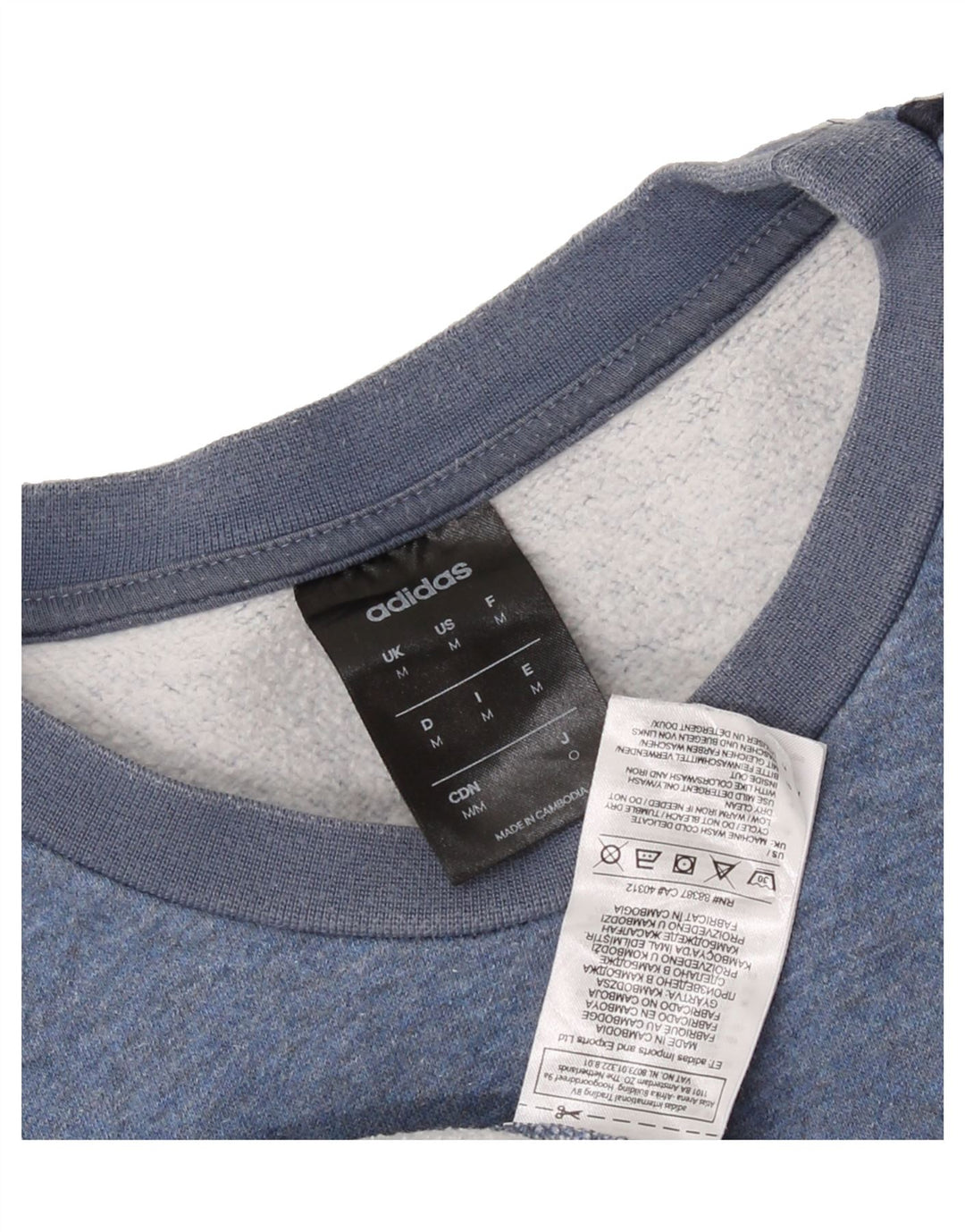 ADIDAS Mens Sweatshirt Jumper Medium Blue Cotton Vintage Adidas and Second-Hand Adidas from Messina Hembry 