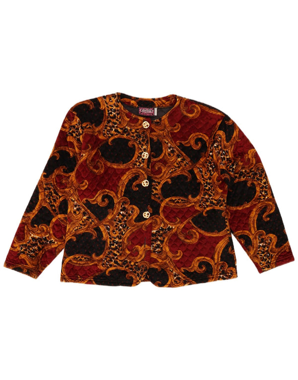 VINTAGE Γυναικεία ζακέτα Crop UK 14 Large πολύχρωμο Paisley Acetate
