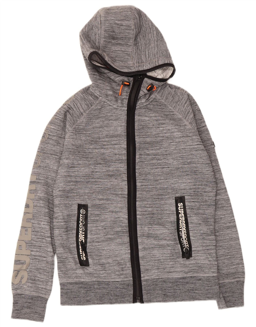 Ανδρικό πουλόβερ με κουκούλα με φερμουάρ Superdry Πολυεστέρας μεσαίου γκρι