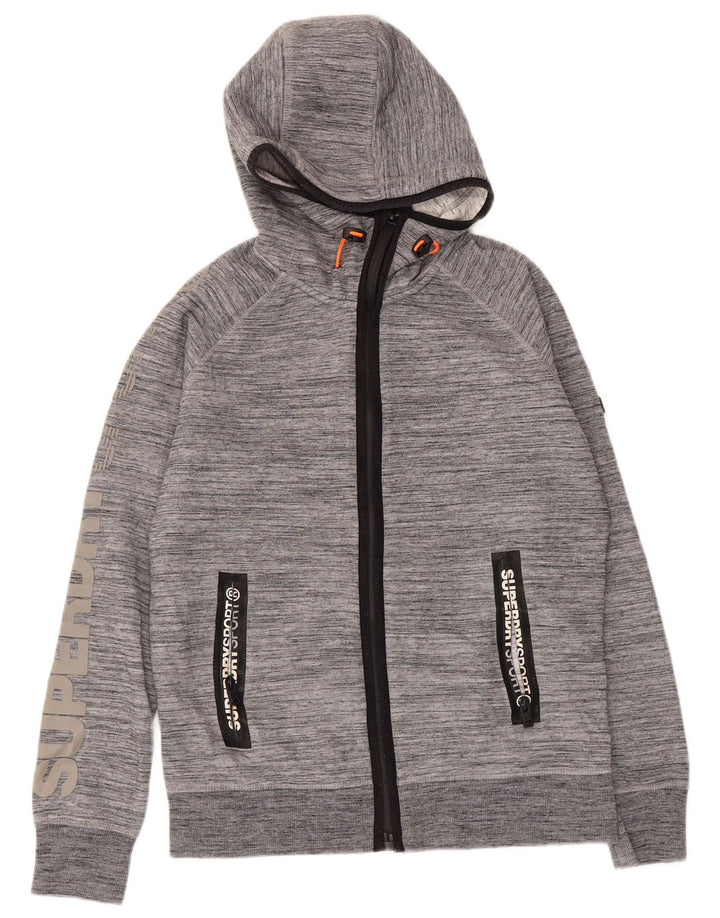 Ανδρικό πουλόβερ με κουκούλα με φερμουάρ Superdry Πολυεστέρας μεσαίου γκρι