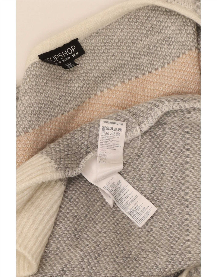 Topshop Γυναικείο πουλόβερ ζακέτα μεγάλου μεγέθους UK 14 μεσαίο μπεζ ακρυλικό