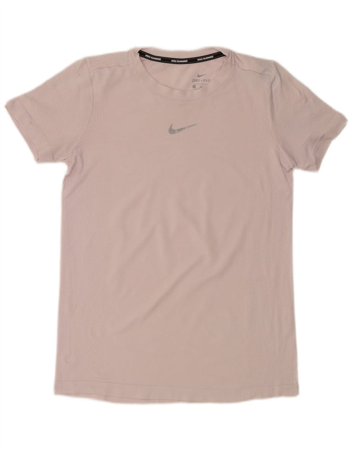 Γυναικείο T-shirt NIKE Dri Fit Top UK 12 Medium Pink Nylon