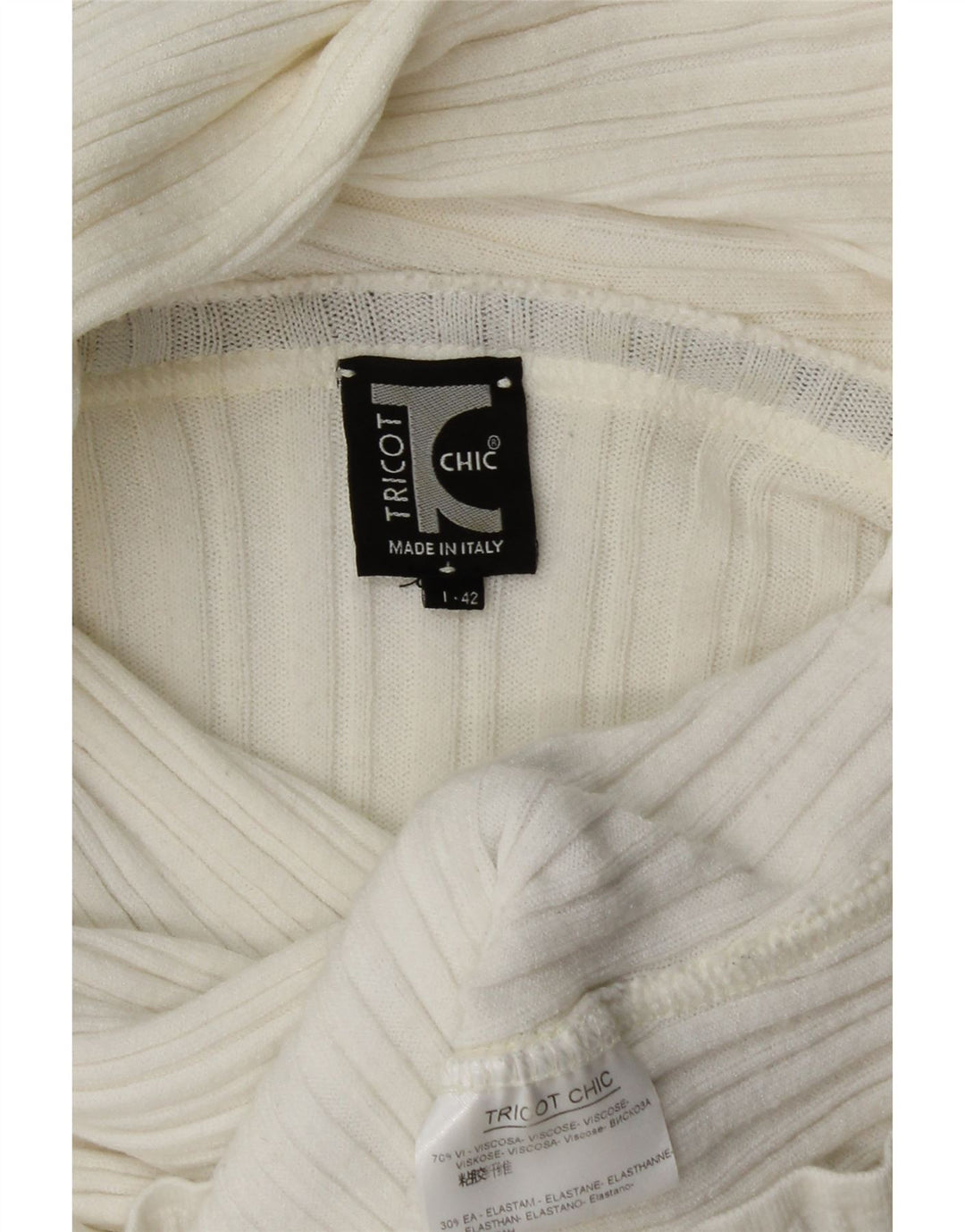 Γυναικείο πουλόβερ TRICOAT CHIC Crop Roll Neck Jumper IT 42 Medium White