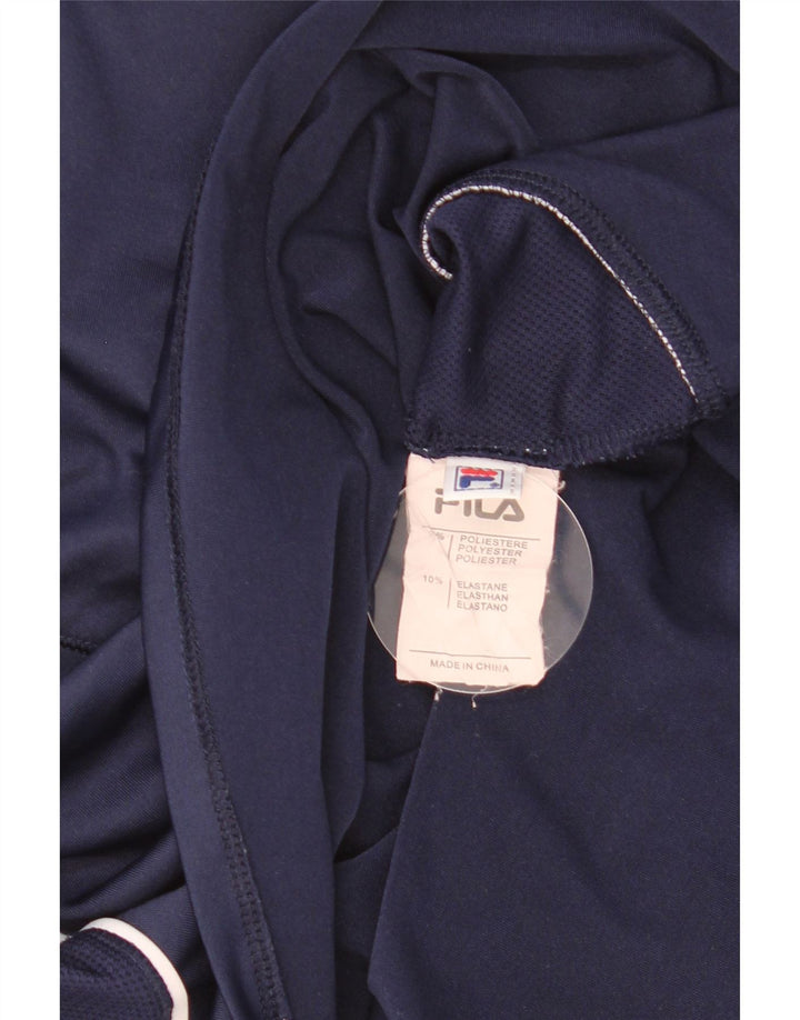 Fila Γυναικείο T-Shirt Top UK 14 Medium Navy Blue Polyester
