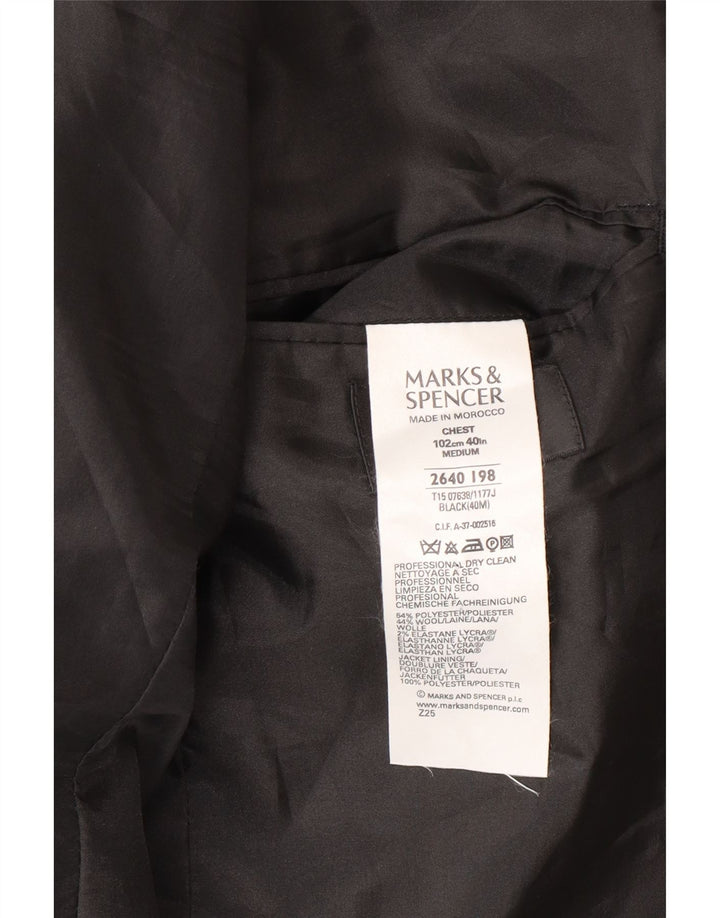 Marks & Spencer Ανδρικό σακάκι 3 κουμπιών σακάκι UK 40 μεσαίο μαύρο πολυεστέρα