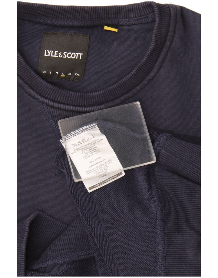 Ανδρικό φούτερ Lyle & Scott Jumper Large Navy Blue Cotton