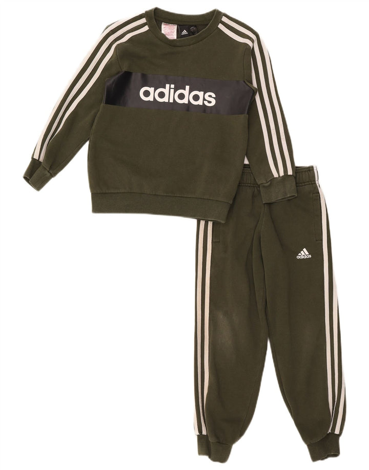 Adidas Boys Ολόσωμη φόρμα 6-7 ετών Χακί βαμβακερό