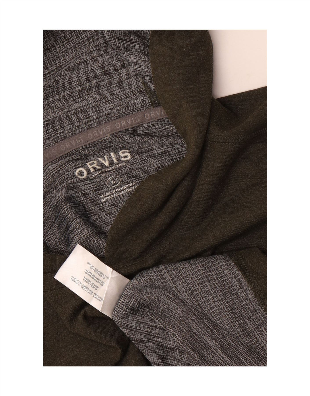 Orvis Ανδρικό Hoodie Jumper Large Khaki Rayon