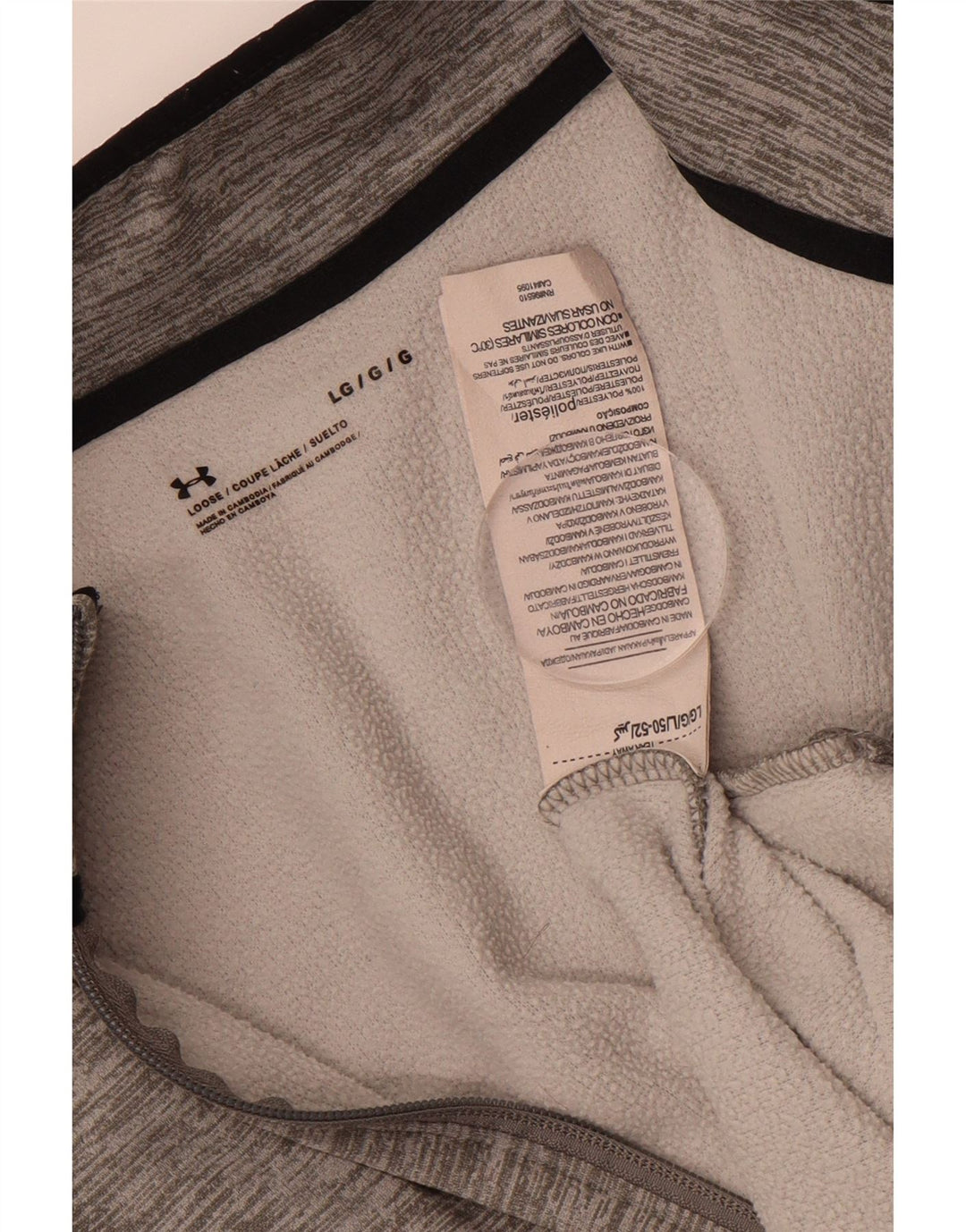 UNDER ARMOUR Mens Zip Neck Sweatshirt Jumper Large Grey Polyester
