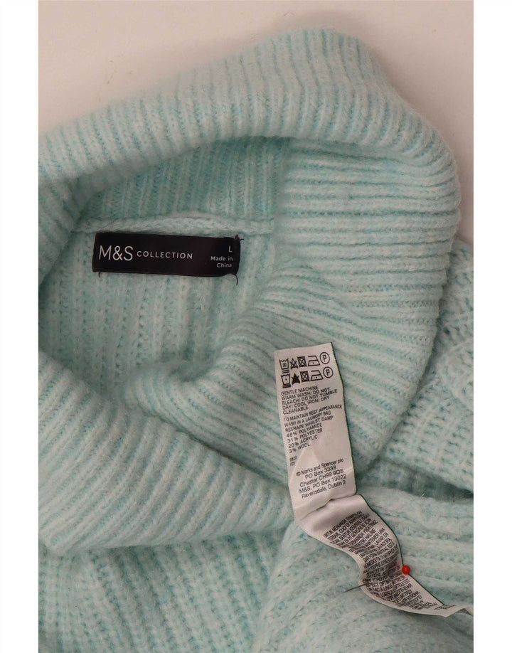 Marks & Spencer Γυναικείο πουλόβερ μεγάλου μεγέθους με ρολό λαιμόκοψη UK 16 μεγάλο μπλε