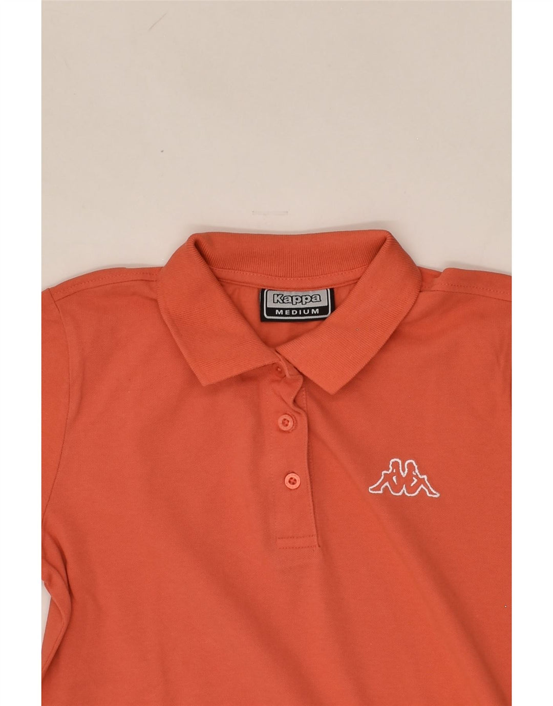 KAPPA Womens Polo Shirt UK 14 Medium Orange Cotton | Vintage Kappa | Thrift | Second-Hand Kappa | Used Clothing | Messina Hembry 