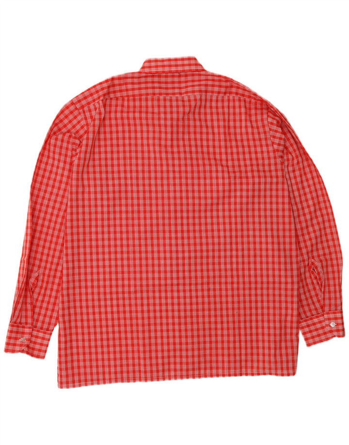 Vintage Ανδρικό πουκάμισο XL Red Check Polyester