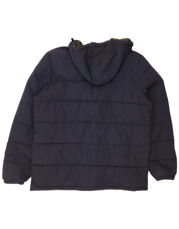 Lyle & Scott Ανδρικό μπουφάν με κουκούλα με επένδυση UK 42 XL Navy Blue Nylon