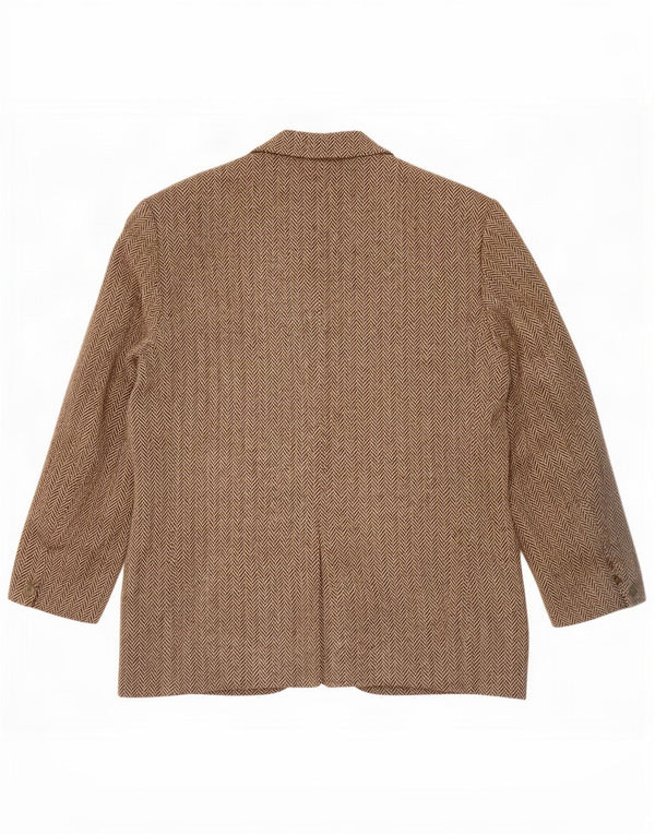 Harris Tweed Ανδρικό μπλέιζερ με 3 κουμπιά μπουφάν UK 38 Medium Grey Ψαροκόκκαλο