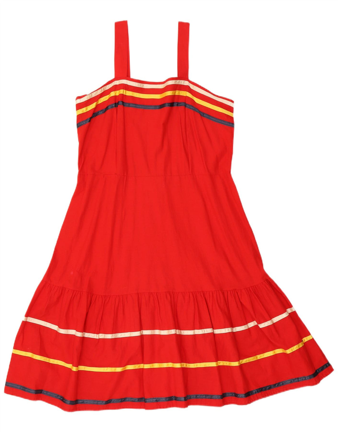 Vintage Γυναικείο Sundress UK 14 Medium Red ριγέ
