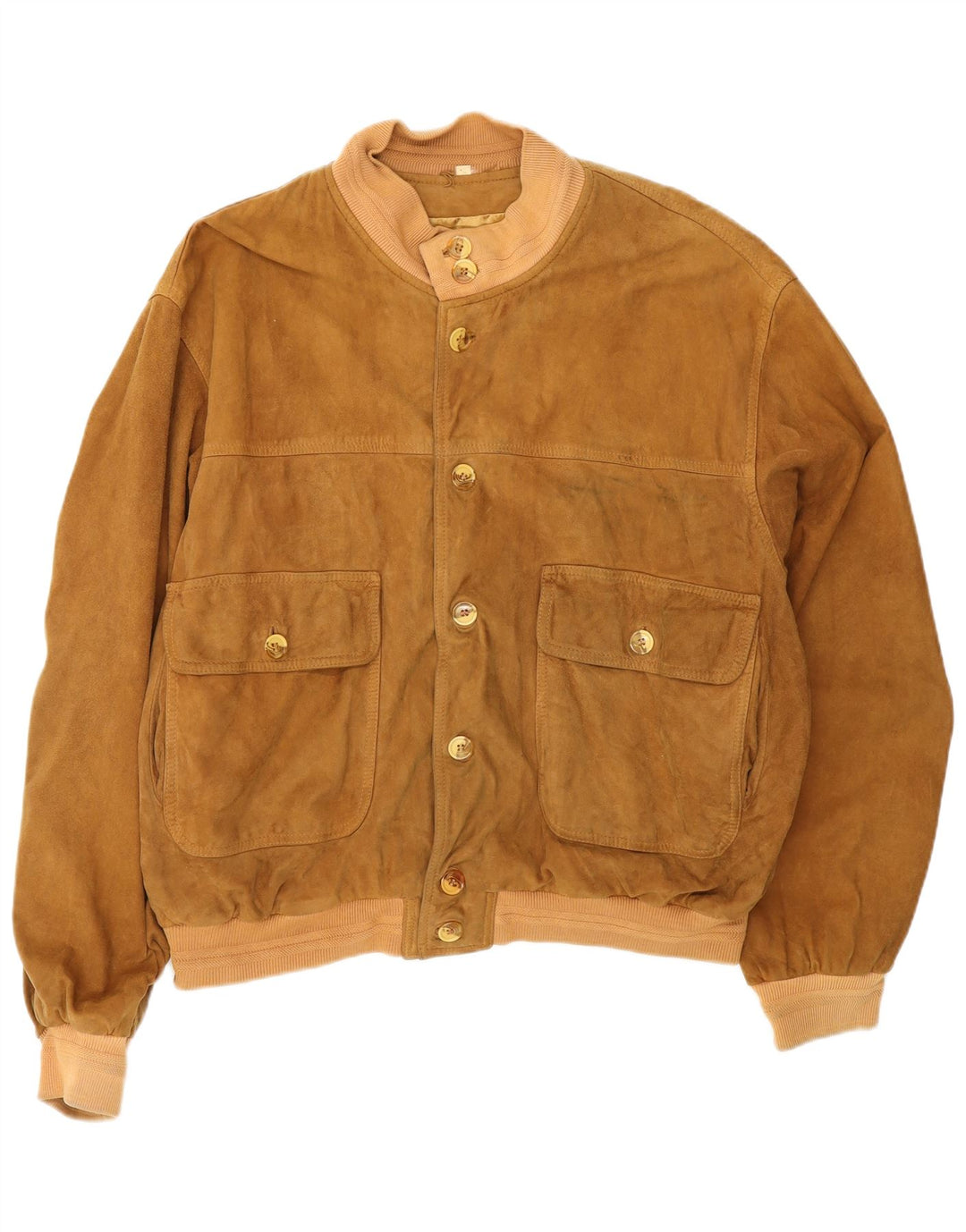 Vintage Ανδρικό Suede Bomber Jacket UK 42 XL Beige Leather