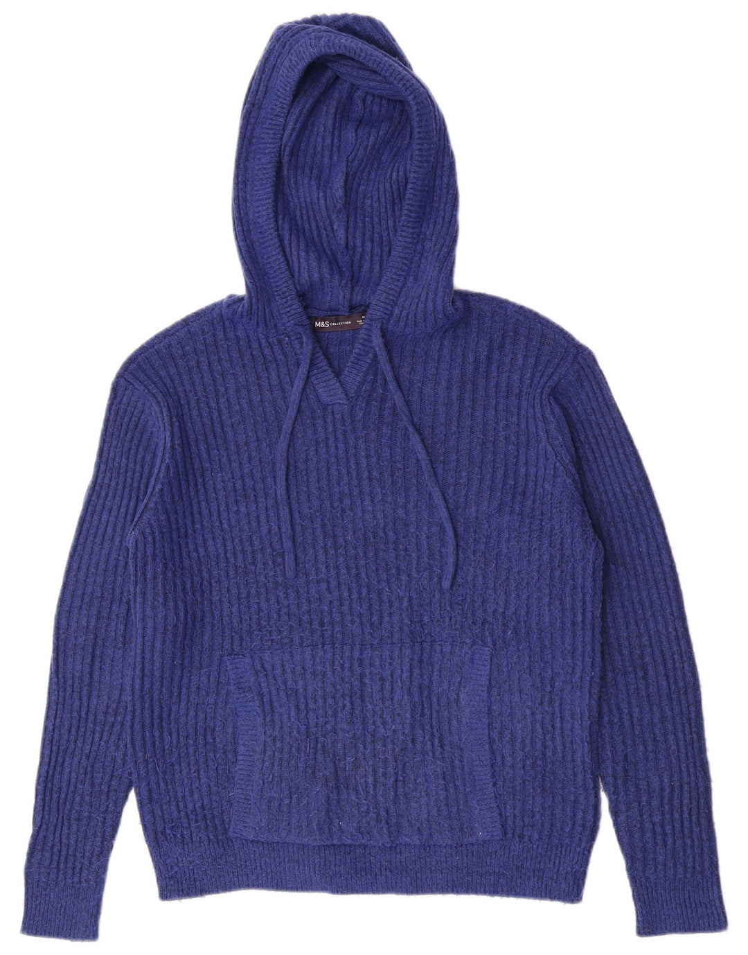 Marks & Spencer Γυναικείο πουλόβερ με κουκούλα UK 14 Medium Blue Flecked