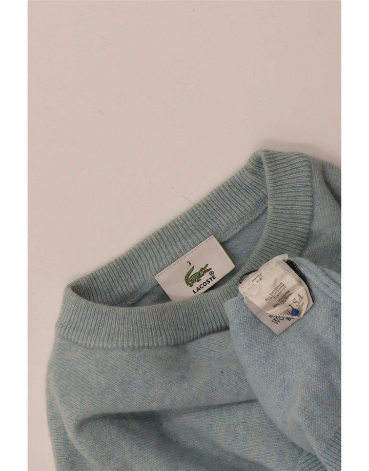 Lacoste Ανδρικό πουλόβερ με λαιμόκοψη, μέγεθος 3, μικρό μπλε μαλλί αρνιού
