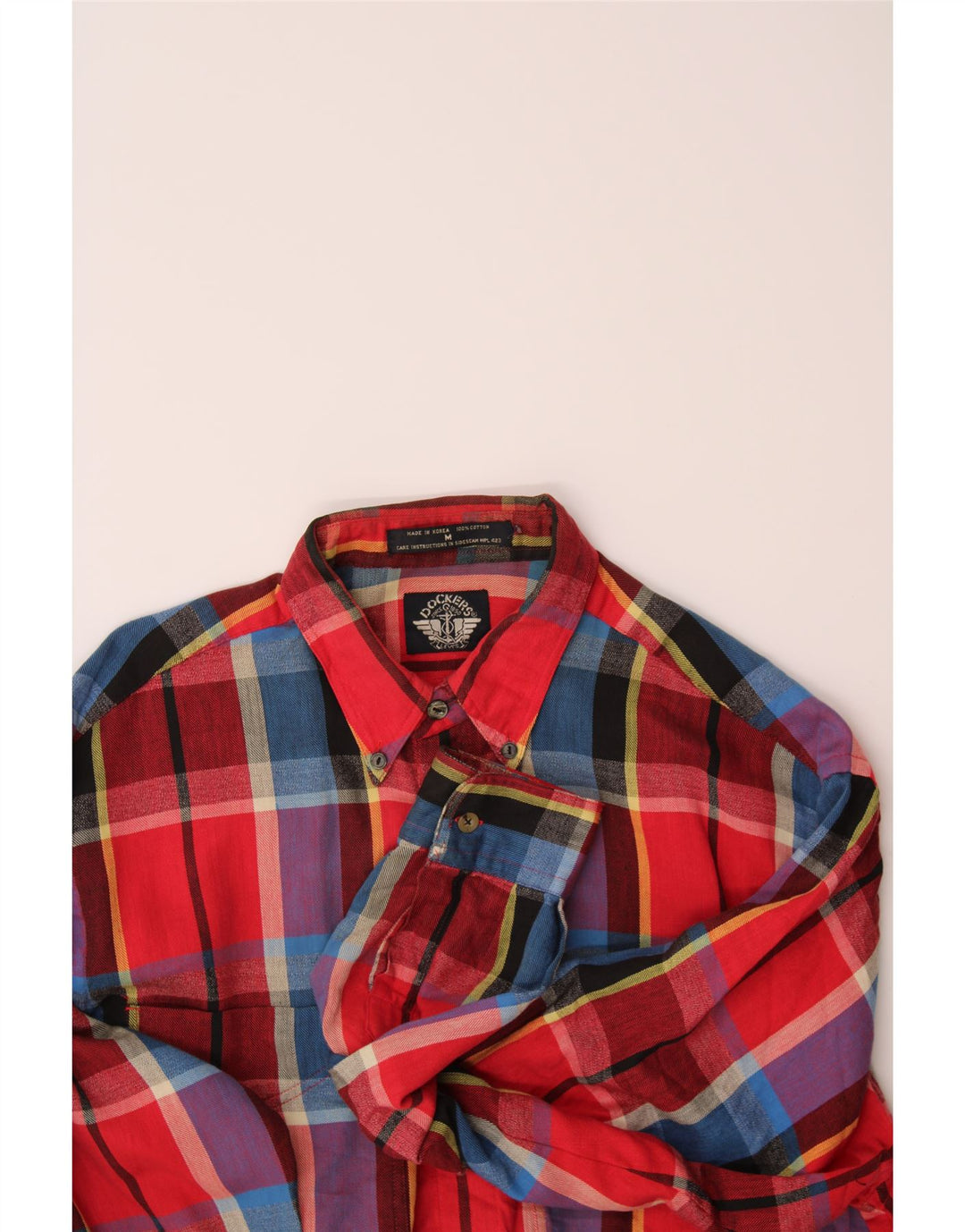 DOCKERS Mens Flannel Shirt Medium Multicoloured Check Cotton Vintage Dockers and Second-Hand Dockers from Messina Hembry 