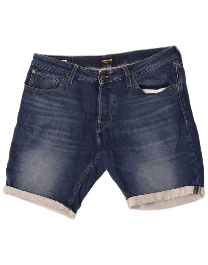 Jack & Jones Ανδρικό τζιν σορτς μεγάλο W36 μπλε βαμβακερό