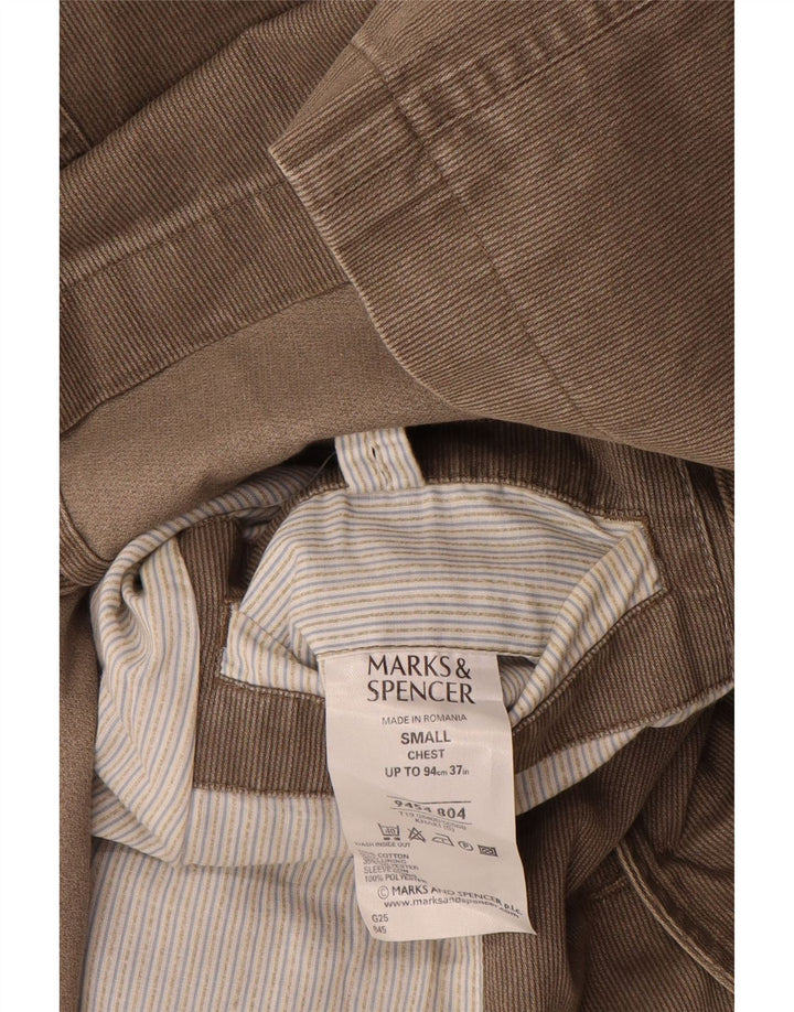 Marks & Spencer Ανδρικό σακάκι με 3 κουμπιά σακάκι UK 36 Small Khaki Pinstripe