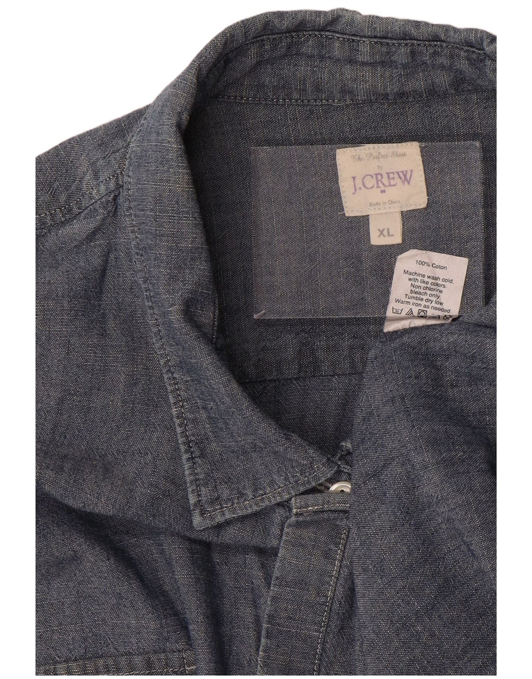 J. CREW Γυναικείο Τζιν Μπλουζάκι UK 18 XL Navy Blue Cotton