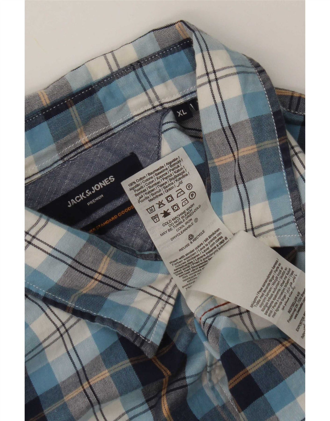 Ανδρικό πουκάμισο Jack & Jones XL Μπλε βαμβακερό
