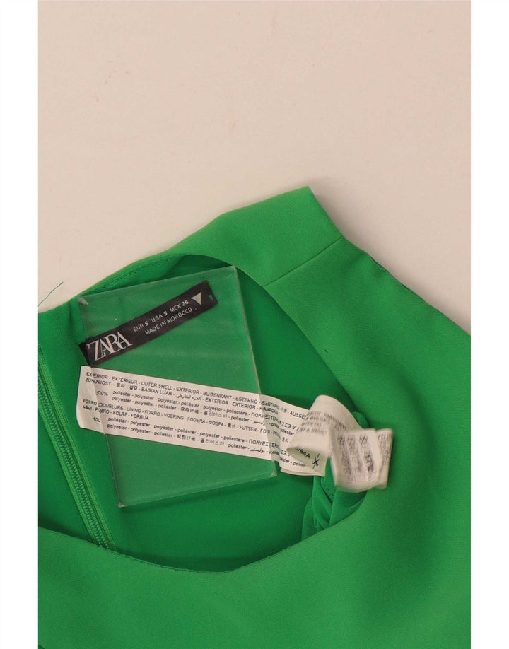 Zara Γυναικείο Αμάνικο Playsuit UK 10 Small Green Polyester