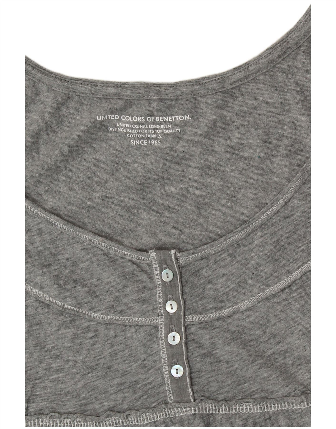 BENETTON Γυναικεία Μπλούζα Τοπ UK 10 Small Grey Floral