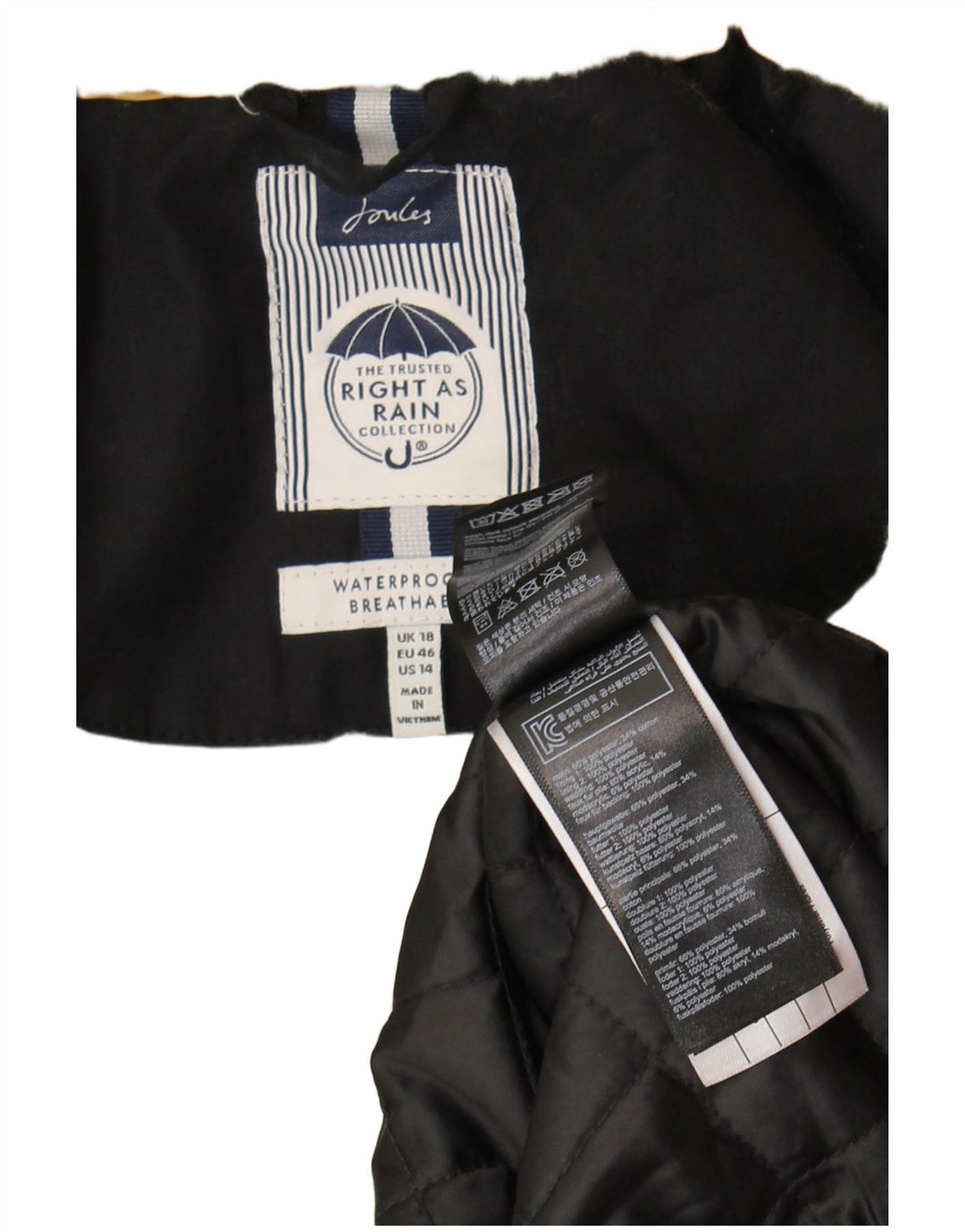 Joules Γυναικείο μπουφάν Parka με κουκούλα UK 18 XL μαύρο πολυεστέρα