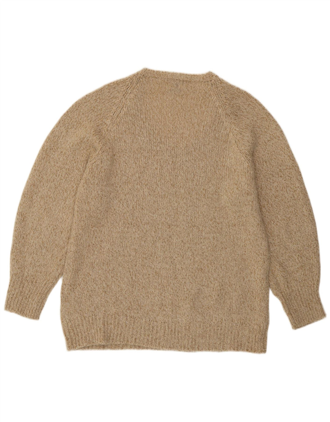 Massimo Dutti Γυναικείο πουλόβερ με λαιμόκοψη με V λαιμόκοψη UK 14 μεσαίο μπεζ μαλλί