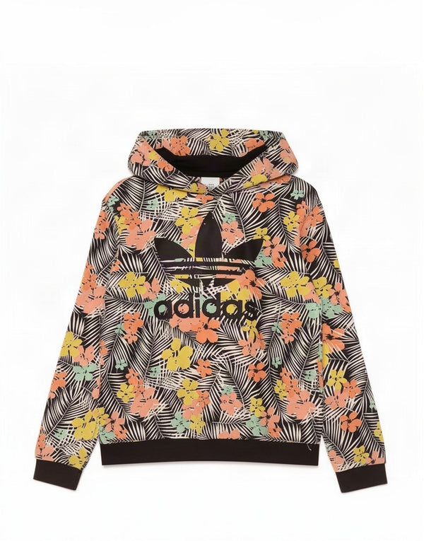 Adidas Girls Graphic Hoodie Jumper 11-12 ετών Πολύχρωμο φλοράλ βαμβάκι