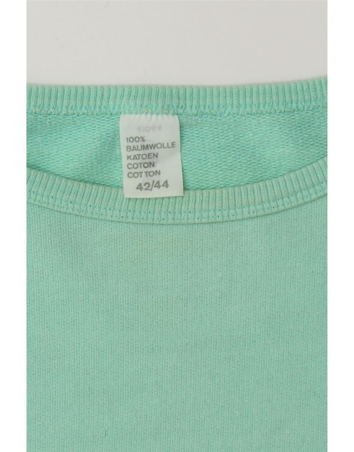 VINTAGE Γυναικεία Φούτερ Jumper IT 42/44 Μεσαίο Τυρκουάζ Βαμβάκι