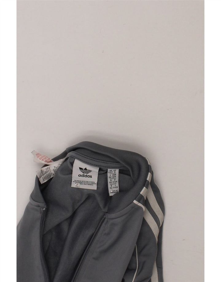 ADIDAS Boys Tracksuit Top Jacket 11-12 Years Grey Polyester Vintage Adidas and Second-Hand Adidas from Messina Hembry 