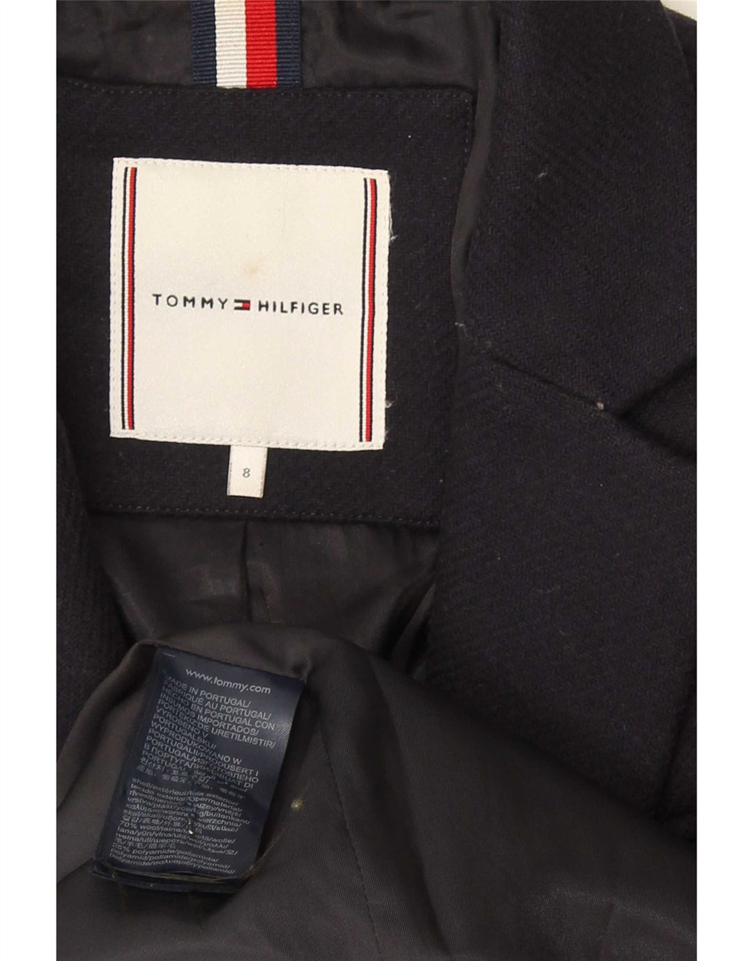 Tommy Hilfiger Γυναικείο Πανωφόρι US 8 Μαλλί μεσαίου Navy Blue