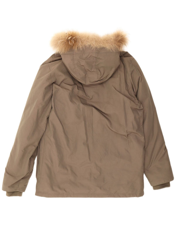 Καναδικό ανδρικό μπουφάν Parka με κουκούλα UK 40 Large Khaki Cotton