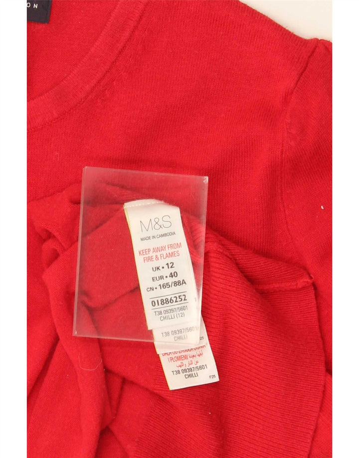 Marks & Spencer Γυναικεία ζακέτα πουλόβερ UK 12 μεσαία κόκκινη βισκόζη