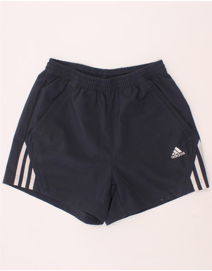 ADIDAS Boys Climalite Sport Shorts 9-10 Years Navy Blue Polyester Vintage Adidas and Second-Hand Adidas from Messina Hembry 