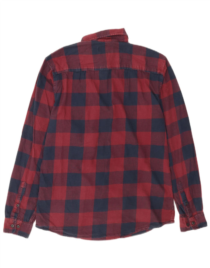Ανδρικό φανελένιο πουκάμισο Jack & Jones, μεσαίο μπορντό, βαμβακερό Gingham