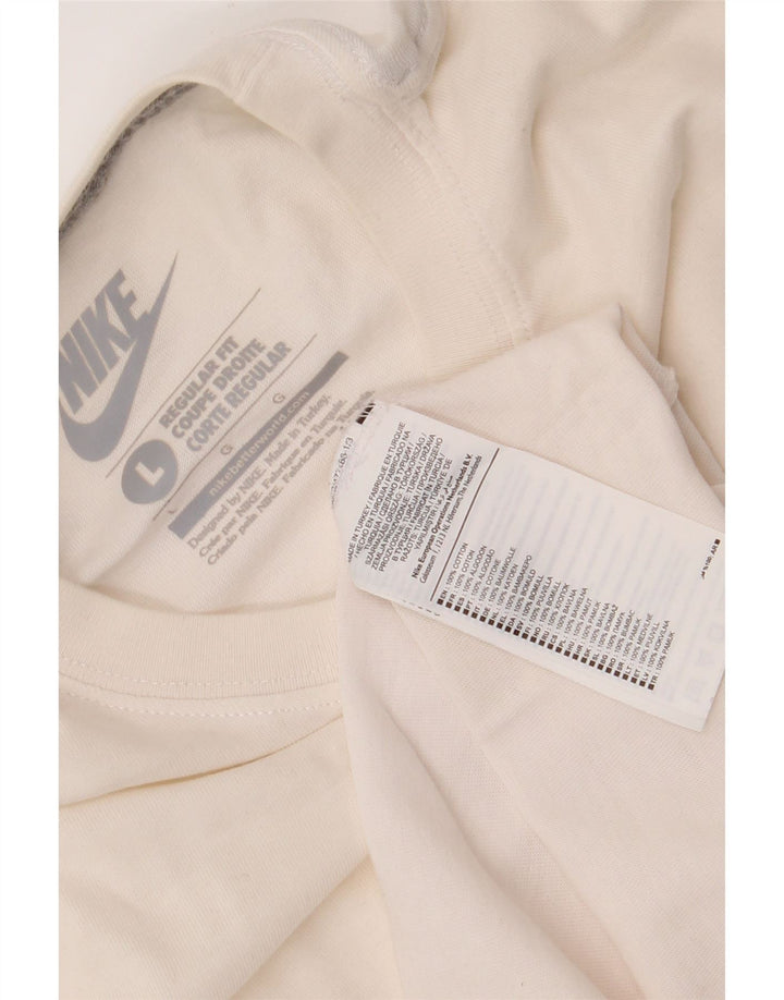 Ανδρικό T-shirt με κανονική εφαρμογή Nike, μεγάλο λευκό βαμβακερό