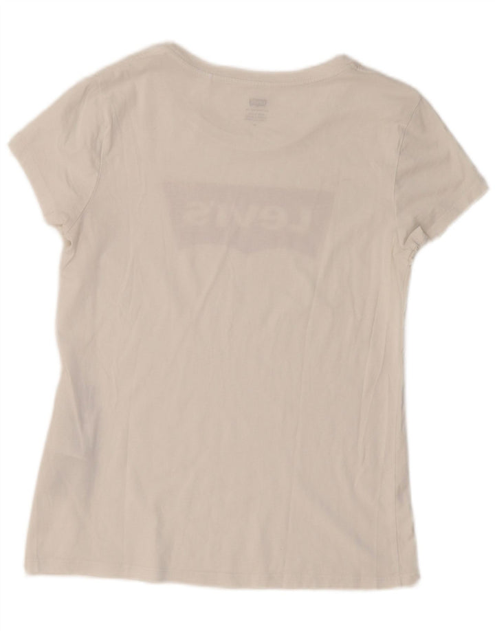 Γυναικείο γραφικό μπλουζάκι LEVI'S Top UK 12 μεσαίο λευκό βαμβακερό